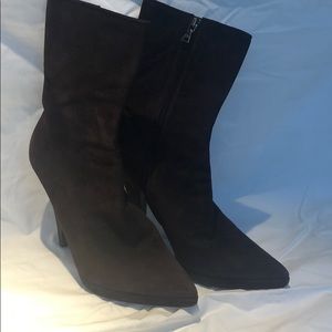 Chocolate Brown suede Prada booties